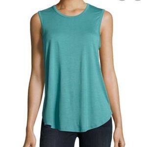 Haute Hippie Sleeveless‎ Teal Waterfall Back Woman’s Soft Tank Top NWT Size M